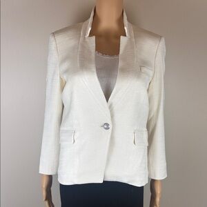 Veronica Beard Ivory Upcollar Dickey Jacket